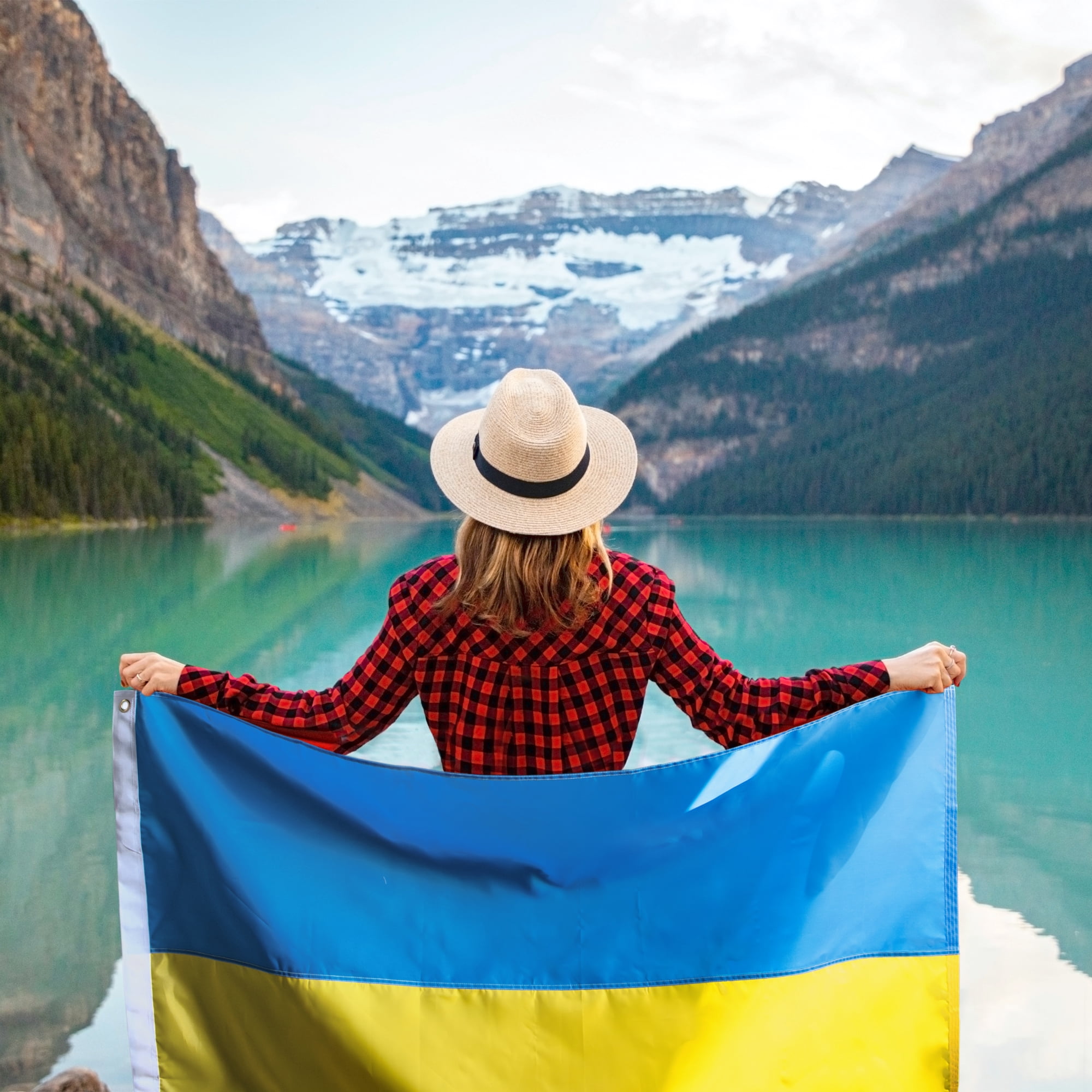 (2 pack) Anley EverStrong Series Embroidered Ukraine Flag 3x5 Ft - Ukrainian National Flag