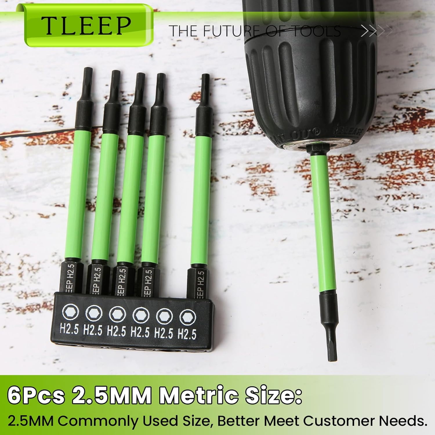 FRKSMD-3.5" Long 1/4" Hex Head Allen Wrench Drill Bits, Metric 2.5mm Impact Driver Bit Set, Magnetic Tips Magnetic Screwdriver Bits Hex Drill Bit Set, S2 Steel, New Version Hex Keys with Storage Case