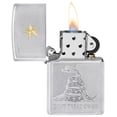 thumbnail image 3 of Zippo Don't Tread on Me Satin Chrome Pocket Lighter, 3 of 6