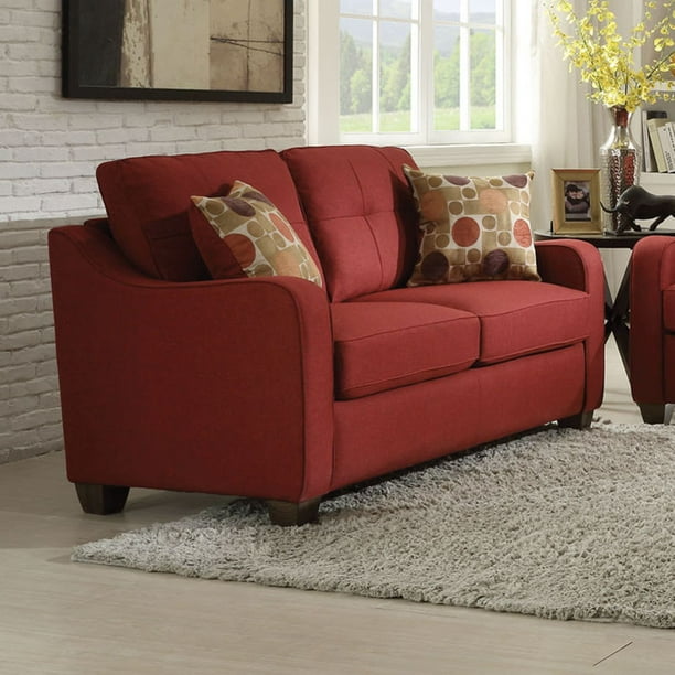 ACME Cleavon II Loveseat, Red - Walmart.com