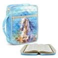 thumbnail image 2 of HELLHERO Watercolor White Horse Bible Cover Case for Daily Use, Polyester Bible Supplies Organizer Bag with Washable Portable Quilted Bible Covers, 2 of 9