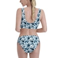 thumbnail image 3 of Fotbe Daisies Flowers Women's High Waisted Bikini Tankini Sets Two Piece Bathing Suits High Cut Scoop Neck Swimsuit-XX-Large, 3 of 8