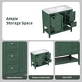 thumbnail image 6 of Euroco 36" Freestanding Bathroom Vanity with Ceramic Sink, Cabinet, Drawers & Open Shelf – Solid Wood & MDF Structure, 6 of 9