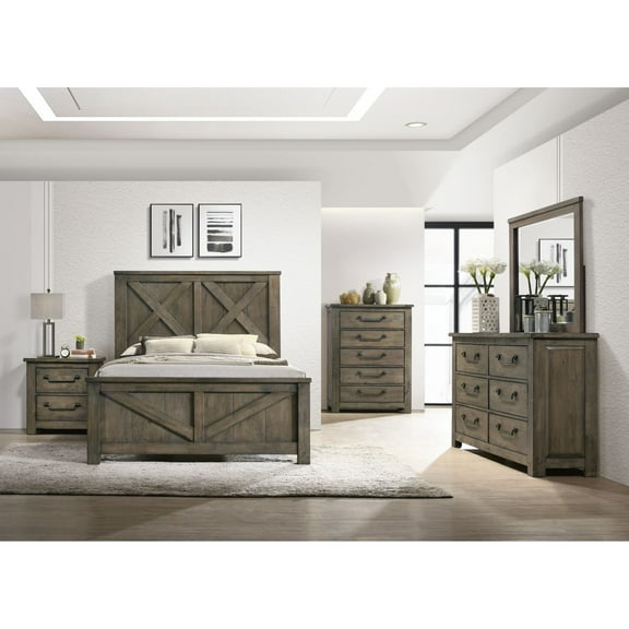 Picket House Furnishings Memphis Queen Panel Bed in Grey