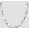 thumbnail image 5 of Sterling Silver 6.8mm Flat Curb Chain (20 X 6.8) Made In Italy qlb180-20, 5 of 5