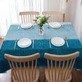 thumbnail image 5 of Coastal Turquoise Ombre Rectangle/Square/Round Waterproof Tablecloths 60x102 inch Summer Beach Navy Blue Abstract Art Seaside Polyester Table Cloth Table Cover Tabletop for Wedding Party, 5 of 6