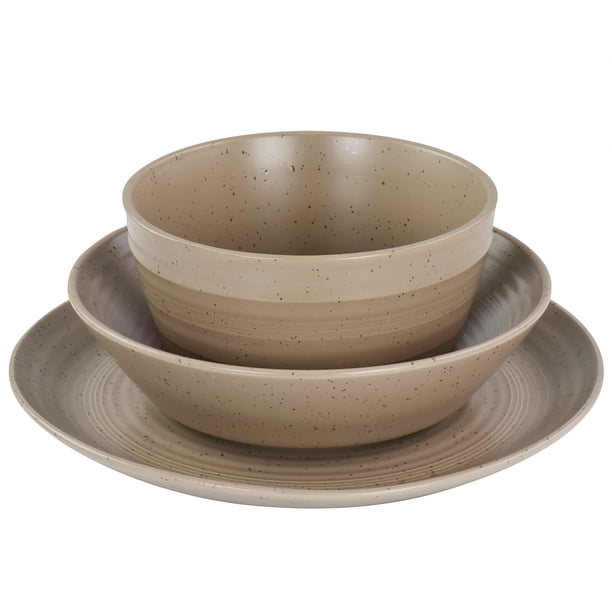 Bee and Willow Milbrook 16 Piece Stoneware Dinnerware Set in Mocha