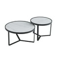 thumbnail image 3 of Aukfa Nesting Coffee Table,Metal Frame with Round Glass Top,Set of 2 End Tables, 3 of 8