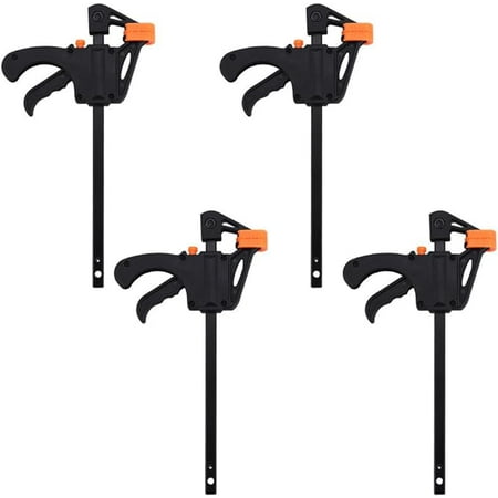 

Woodworking F Clamps Set Pack of 4 4inch Bar F Clamps Clip Grip Quick Ratchet Release Woodworking Clamps Set Ratcheting Bar Clamp DIY Hand Tool Kit for Carpenter Woodworking