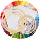 thumbnail image 1 of Kit de bordado a mano con 100 colores de hilo, 40 agujas de coser, 3 paños Aida, manual de instrucciones, aro de bordado y herramientas de punto de cruz para principiantes para adultos y niños Ormromra FLD-2547, 1 of 7