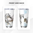 thumbnail image 3 of Daiia Running White Horses Printed 20oz Insulated Coffee Cup with Straw Topper, Fully Spill Proof Travel Coffee Mug, Stainless Steel Tumbler for Work Home Outdoor Car-Without Straw, 3 of 8