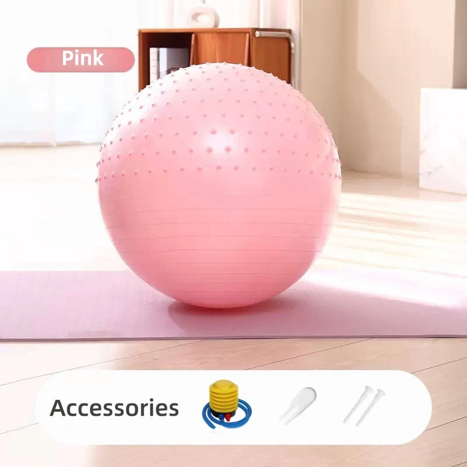Innotech SC 65 cm (25.5 Inch) 2-in-1 Massage & Yoga Exercise Ball with Pump, Anti-Burst Stability Ball for Fitness, Pregnancy, Office Chair & Balance Training, Pink