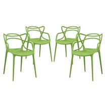 Modway Entangled Dining Set Set of 4 in Green