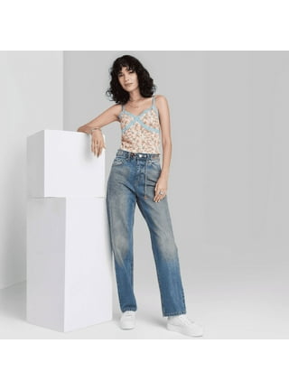 Women's High-Rise Curvy Straight Jeans - Wild Fable™ Medium Wash 20