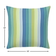 thumbnail image 3 of Casual Cushion Outdoor Throw Pillow, Striped Sunbrella Fade-Resistant for Patio Furniture, Adirondacks & Porch Swings, 15"W x 15"L, 6" thick, Reversible, Seville Seaside, 3 of 5