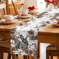 thumbnail image 5 of Grey Rabbits Table Runner - 48 Inch Long Pine Cones Brown Plants Farmhouse Wooden Cotton and Linen Blended Dress Scarves Farmhouse Table Runner for Kitchen Dining, Coffee Table, 13" x 48", 5 of 8