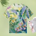 thumbnail image 4 of Flower Hummingbird Women's Short Sleeve Tops Casual Blouses T Shirt, 4 of 6