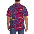 thumbnail image 5 of Vsdgher Colorful Snake Print Men's Wrinkle Free Untucked Cuban Shirt Business Casual Button Down Shirts Short Sleeve Shirt, 5 of 7