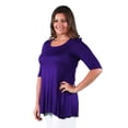 thumbnail image 2 of 24seven Comfort Apparel Elbow Sleeve Plus Size Tunic Top For Women, 2 of 4