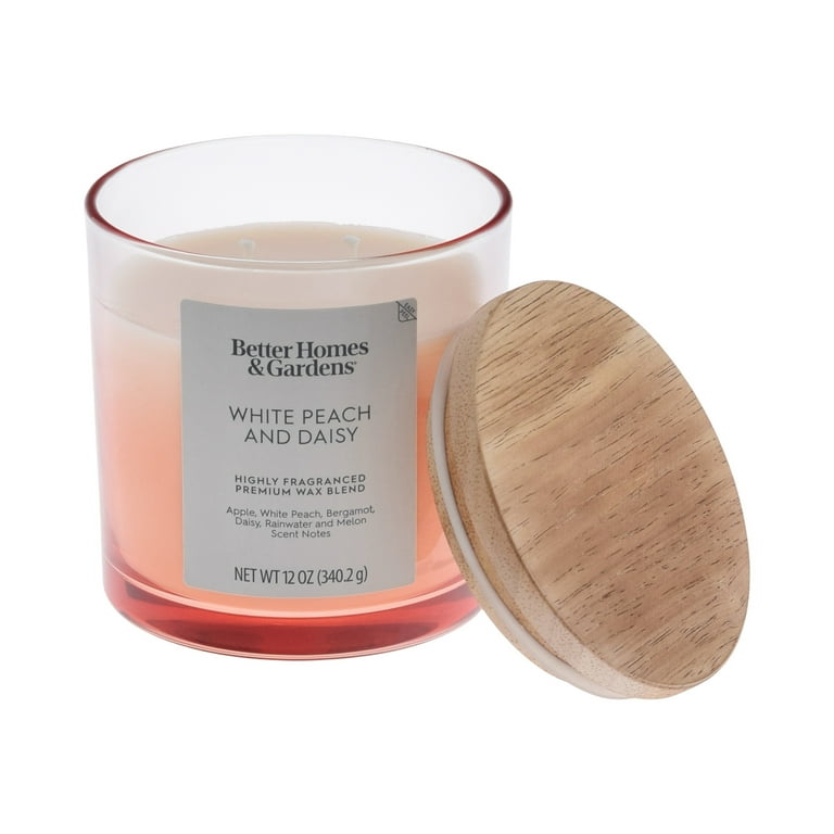 Better Homes & Gardens White Peach and Daisy Scented 2-Wick 12oz