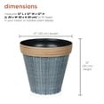 thumbnail image 5 of Alpine Corporation Gray/Tan Woven Style Planter with Drainage Hole-Large, 5 of 12