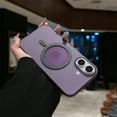 thumbnail image 1 of For iPhone 16 ProMax 16plus Carbon Fiber Patterned Magnetic Case for IPhone 13 14 15 Pro Max 16 Magsafe Logo Hole Slim PC Cover PURPLE For iPhone 14Pro, 1 of 6