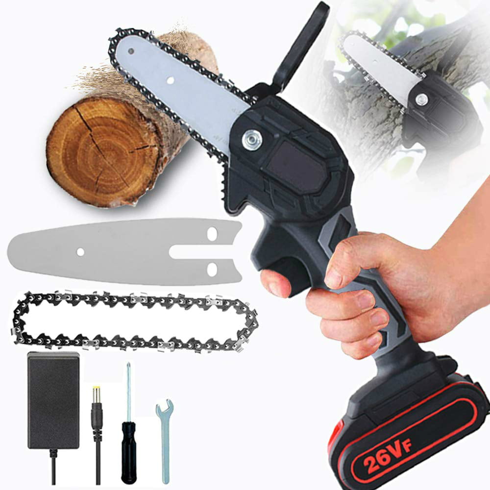 26V Rechargeable Electric Motor Saw Mini Handheld Wood Cutting Chainsaw Kits 