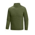 thumbnail image 5 of Domuza Mens Turtleneck Pullover Sweater, Slim‑Fit Stretch Long‑Sleeve Solid Rib‑Knit Top, Lightweight Basic Casual Warm Sweater for Autumn Winter, 5 of 6
