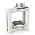 thumbnail image 1 of Gymax Table d'Appoint à 2 Niveaux Table de Chevet Moderne pour Sofa Table de Nuit Compacte avec Tablette de Rangement, 1 of 10
