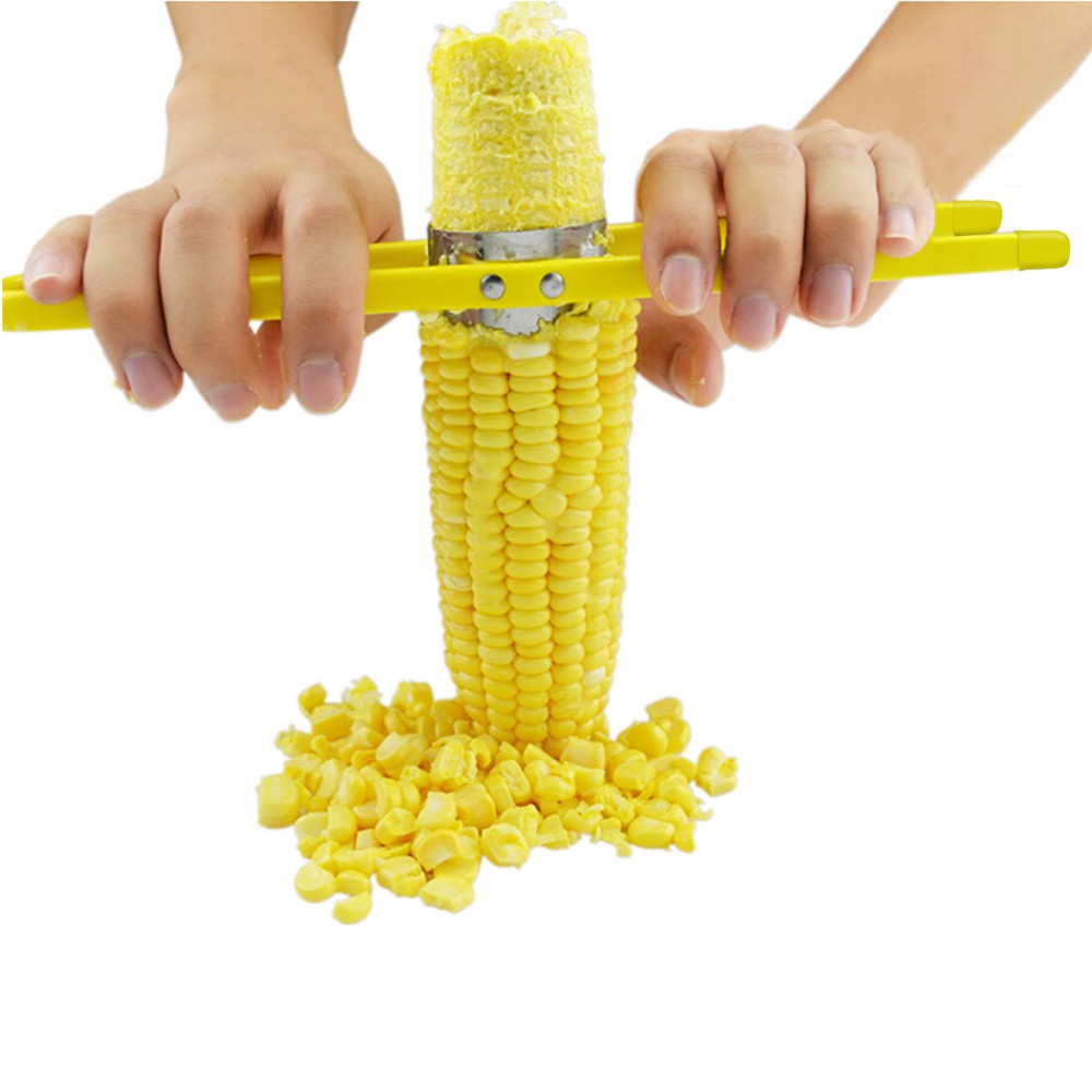 Kitchen Tools Corn Peeler,with Ergonomic Handle Corn cob Peeler Stainless Steel Corn thresher core Cutter