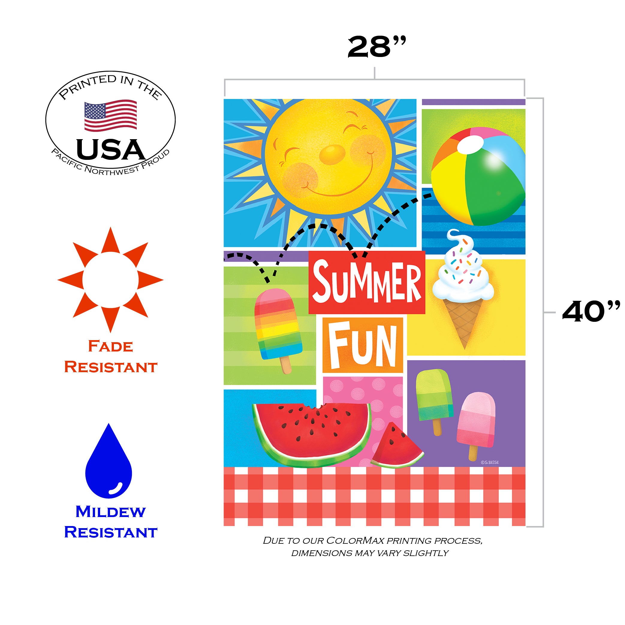 Toland Home Garden Summer Fun Sunshine summer Flag Double Sided 28x40 Inch - image 2 of 5