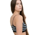 thumbnail image 6 of Coobie Scoopneck Cami Bra 9012,Black Striped,One Size, 6 of 7