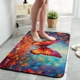thumbnail image 2 of 1pc Colorful Butterfly in Floral Bathroom Rug Bathroom Decor and Accessories- Durable,Anti Slip,And Quick Drying,Suitable For Indoor/outdoor Use - Perfect For Bathrooms,Bedrooms,Kitchens, 2 of 9