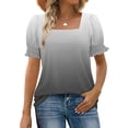 thumbnail image 2 of WRKEKC Short Sleeve Shirts for Women, Summer Casual T-Shirts for Women, Women's Gradient Printed Casual Crew Neck Loose Puffy Short Sleeve T-Shirt Tops Blouses, 2 of 8