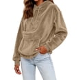 thumbnail image 5 of Sewkxo Cat Pouch Hoodie Pet Carrier Hoodies Women Oversized Kangaroo Pocket Lightweight Sweatshirts,Khaki L, 5 of 7