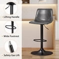 thumbnail image 5 of Waleaf Swivel Bar Stools Set of 6, Modern Adjustable Height Counter Stools with PU Leather Upholstery, Comfortable Back Support Kitchen Chairs,Gray, 5 of 7