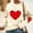 Beige, variant on GUZOM Womens Heart Graphic Valentine's Day Pullover Sweatshirt, 100% Polyester Relaxed Fit Crew Neck Navy Casual Sweatshirt,Size S