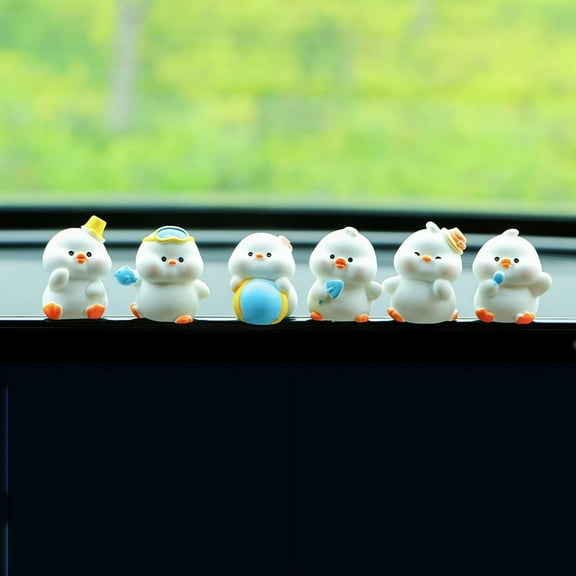 6pcs Mini Cartoon Duck Car Interior Decorations Home Decor