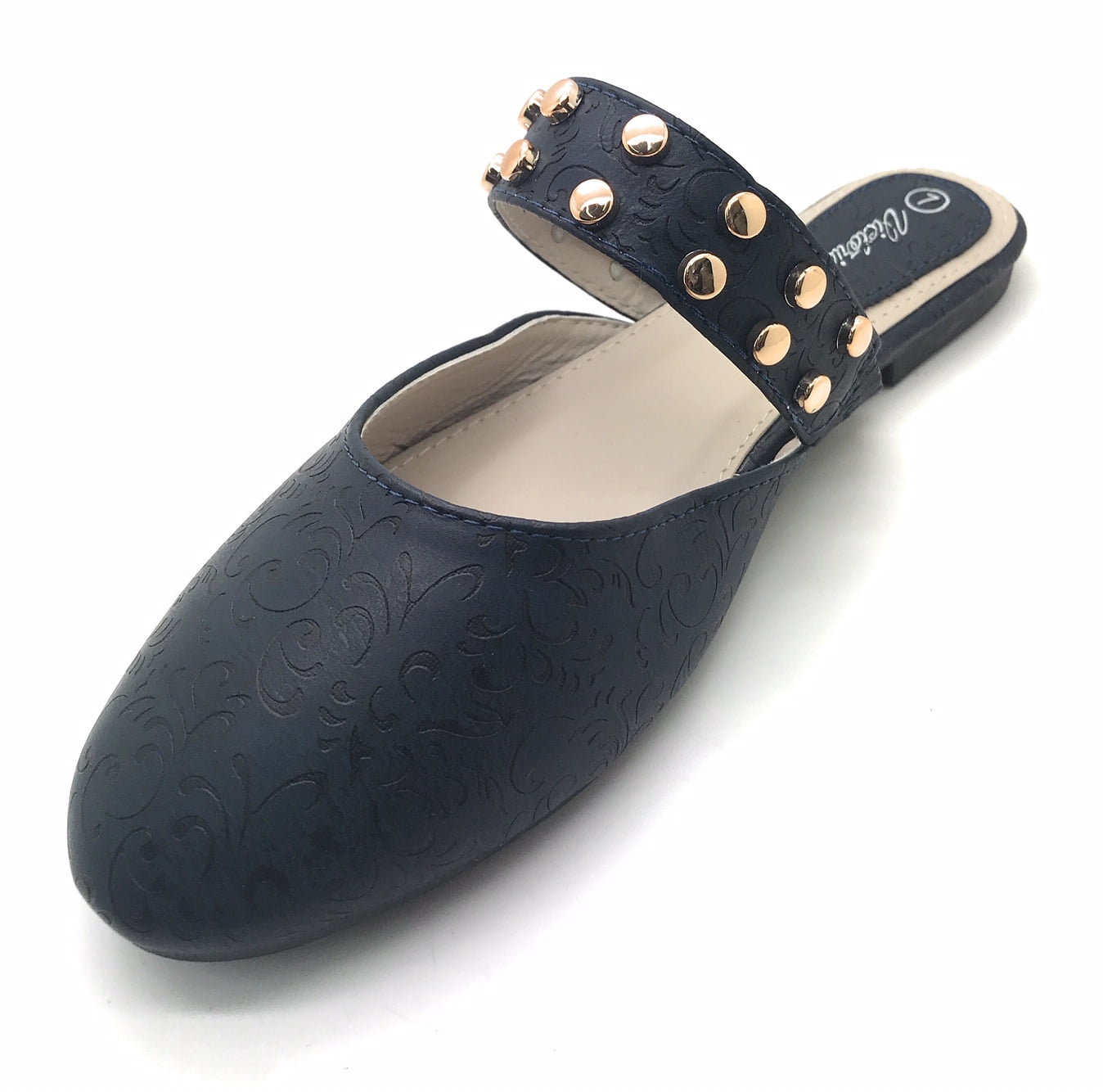 Victoria K Floral Textured Slip On Mules (Women)