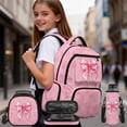 thumbnail image 2 of Yspwyqan Pink Polka Dot Bow School Backpack Set 4Pcs with Lunch Box Pencil Case Water Bottle Bag, 17 Inch Multi-Pocket Lightweight Bookbag for Elementary Middle School, 2 of 7