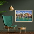 thumbnail image 2 of Colorful Wall Art with Frame, Mediterranean Style Houses on Promenade at City of Cassis Provence Region France, Printed Fabric Poster for Bathroom Living Room, 35" x 23", Multicolor, by Ambesonne, 2 of 2