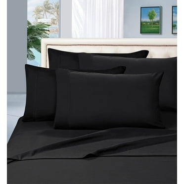 Bedding Outlet 1500 Series 4-Piece Bed Sheet Set, Deep Pocket up to 16 inch, King Black