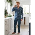 thumbnail image 4 of RUINIXCW Matching Christmas Pajamas for Family Long Sleeve Pine Tree Print Tops + Pants Set Loungewear, 4 of 7