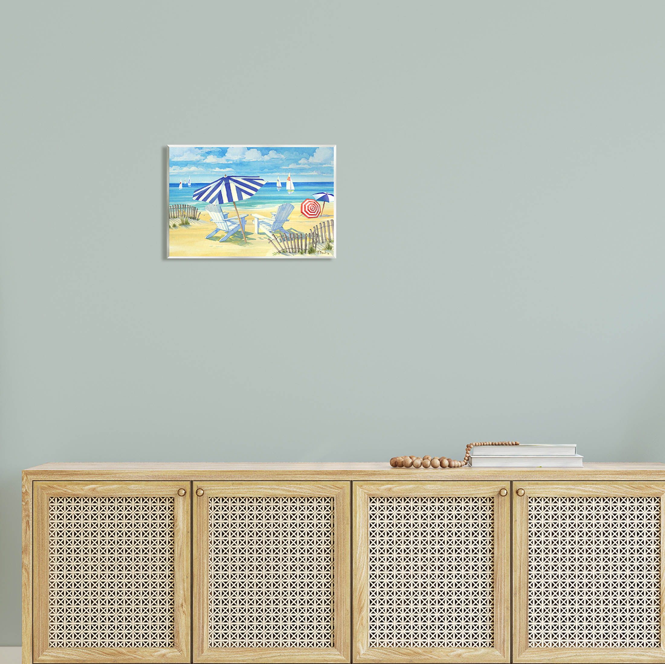 Stupell Industries Summer Sun Sailboat Chairs Painting Unframed Art Print Wall Art, Design by Paul Brent