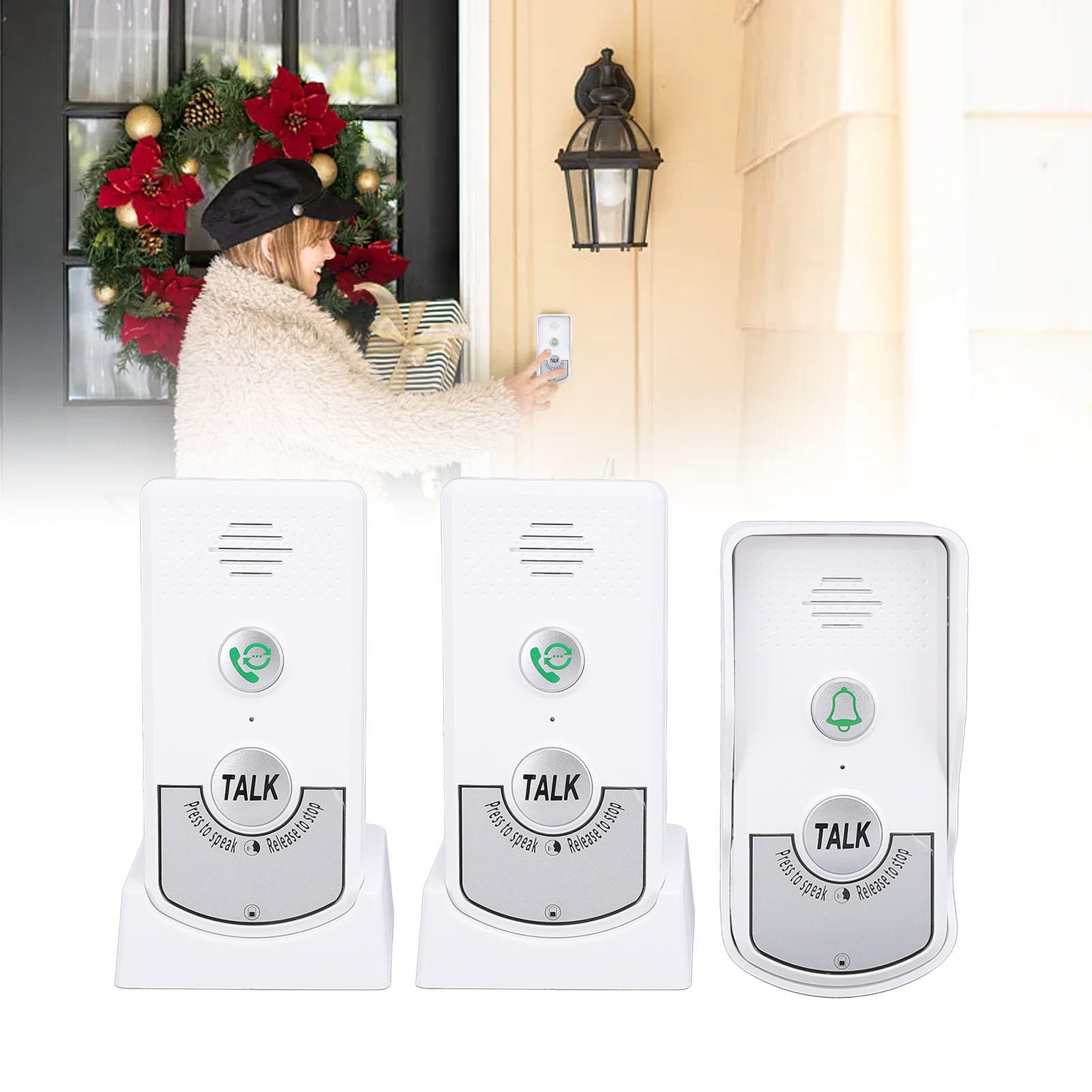 Yajisi 2‑Way Wireless Doorbell Intercom Kit – 1000 m Range, 1800 mAh Battery, Water‑Resistant Outdoor Unit, Smart Doorbell Core