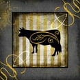 thumbnail image 2 of LightBoxJournal 15x15 Black Ornate Wood Framed with Double Matting Museum Art Print Titled - Gold Welcome To Our Bistro Cow 2, 2 of 4