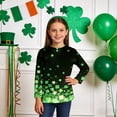 thumbnail image 2 of Tauxra Chandail de la Saint-Patrick pour Adultes, T-Shirt à Manches 3/4 Imprimé Col Rond, T-Shirt Graphique Trèfle Décontracté à Manches Longues pour Activités Festives, 2 of 6