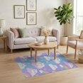 thumbnail image 3 of ODIKA Classroom Kawaii Cute Faces Sprinkles Purple Video Pastel Stars Stain Resistant Low Profile for Dorm Room, Small Living Apartment, 3 of 7