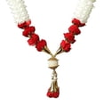 thumbnail image 2 of Artificial Red Rose Flowers Ribbon Garland Haar Mala for Idol-Mala for God, Pooja Sringar Articles Ornament for Decoration (Size:- 7"), 2 of 4