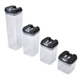 thumbnail image 4 of 14 Pcs/ensemble Bocal Rectangulaire Scellé avec Couvercle Conteneur de Poudre de Lait Accessoire de Cuisine Noir Couvercle Transparent Boucle, 4 of 7